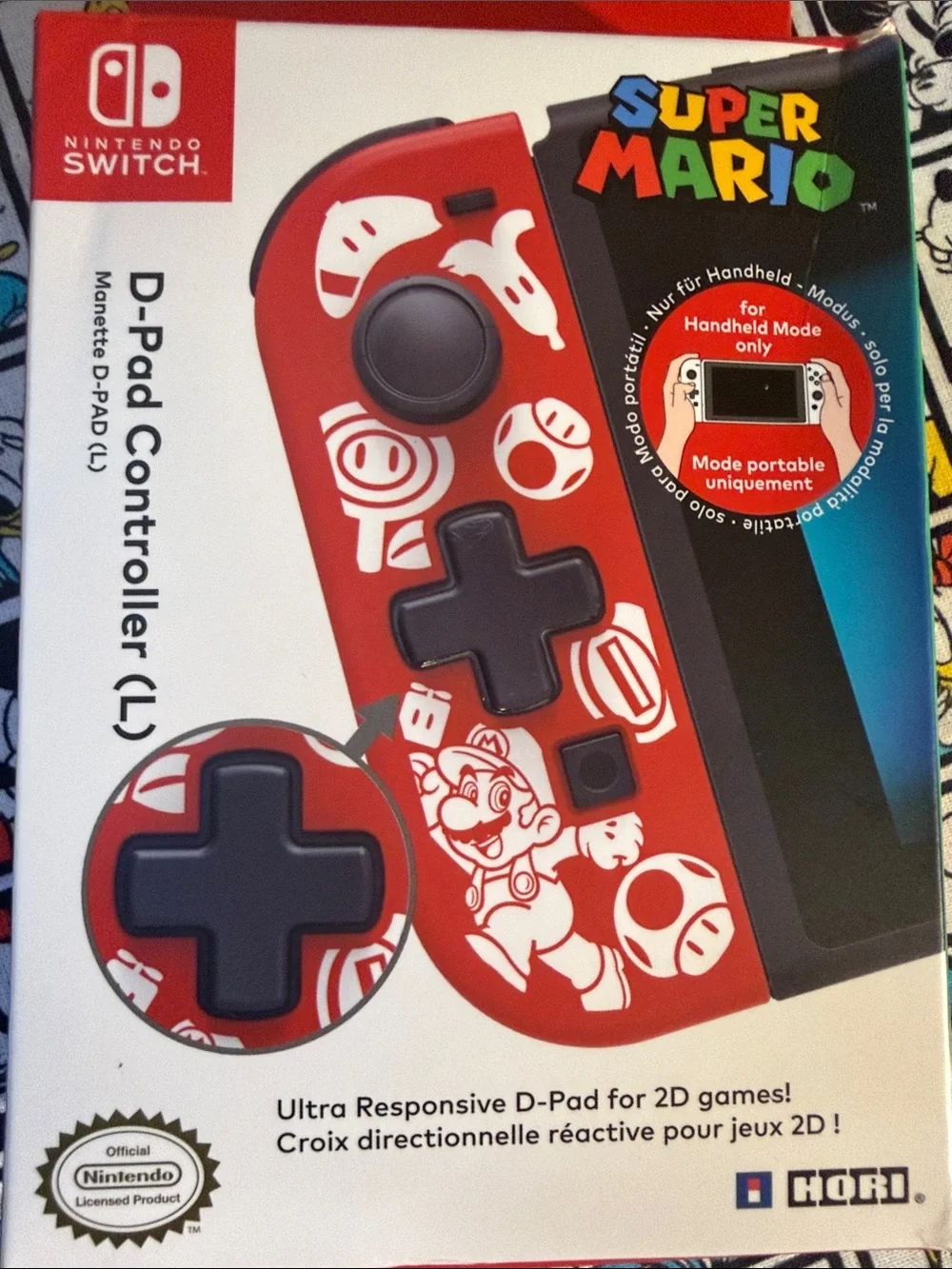 Nintendo Super Mario Red Left D-Pad Controller for Switch HORI Nintendo New